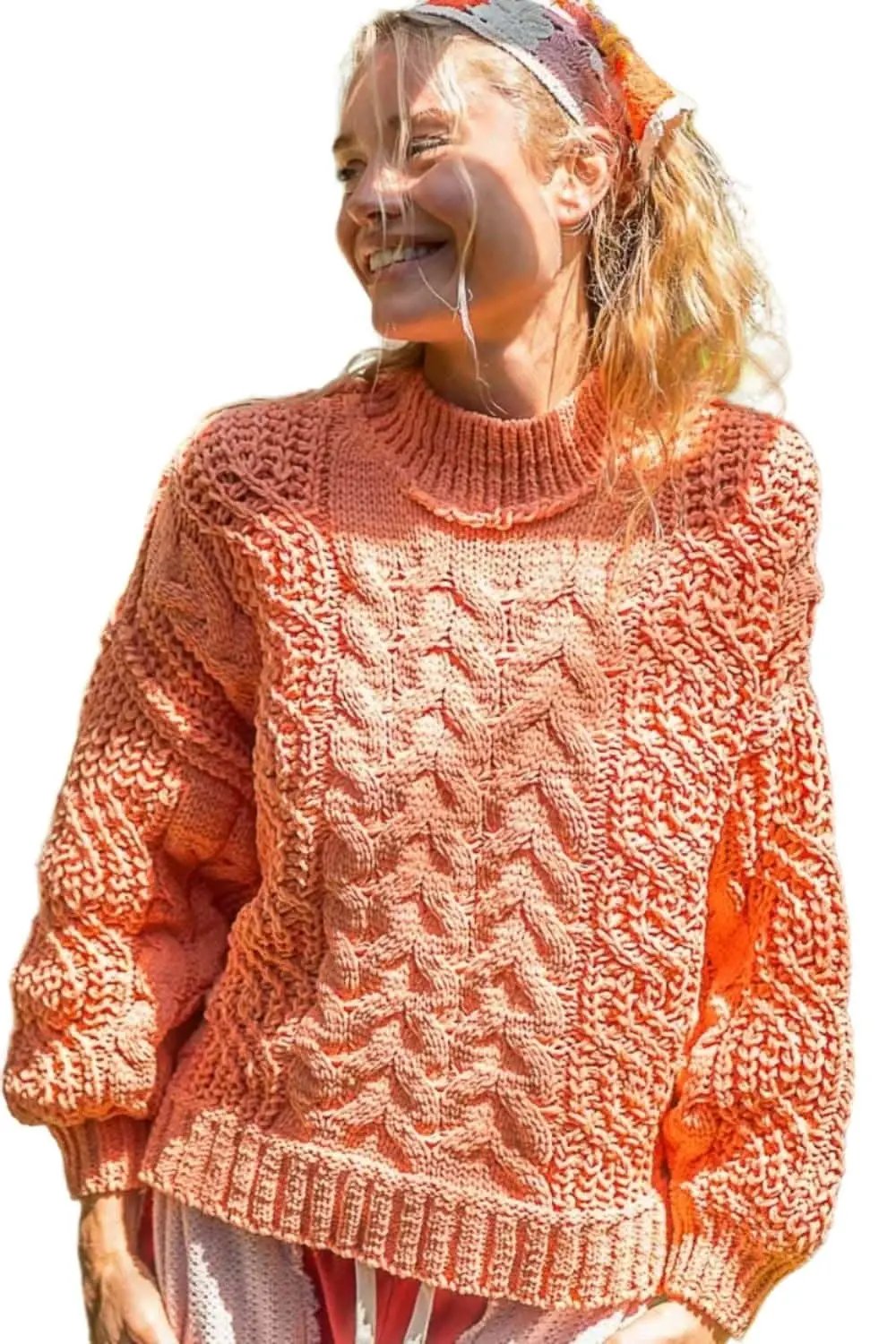 Chic chenille cable knit sweater - Love Salve